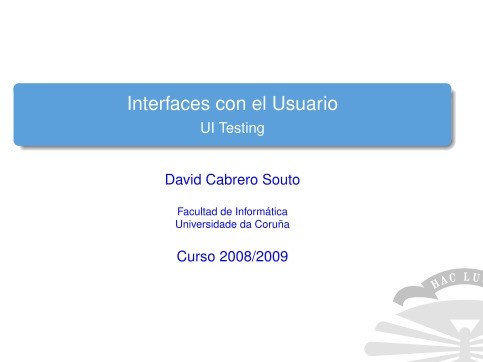 Imágen de pdf Interfaces con el Usuario - UI Testing