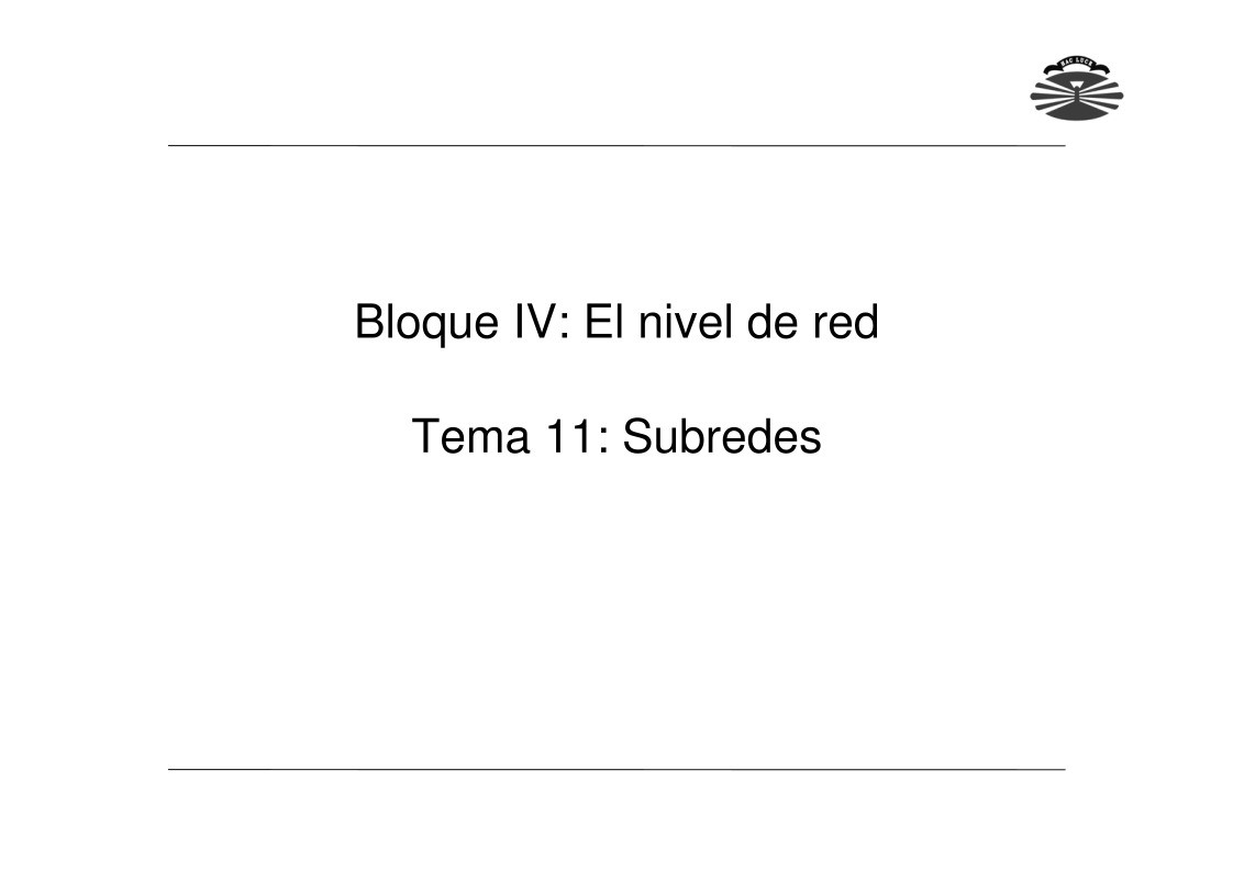 Imágen de pdf Tema 11 - Subredes
