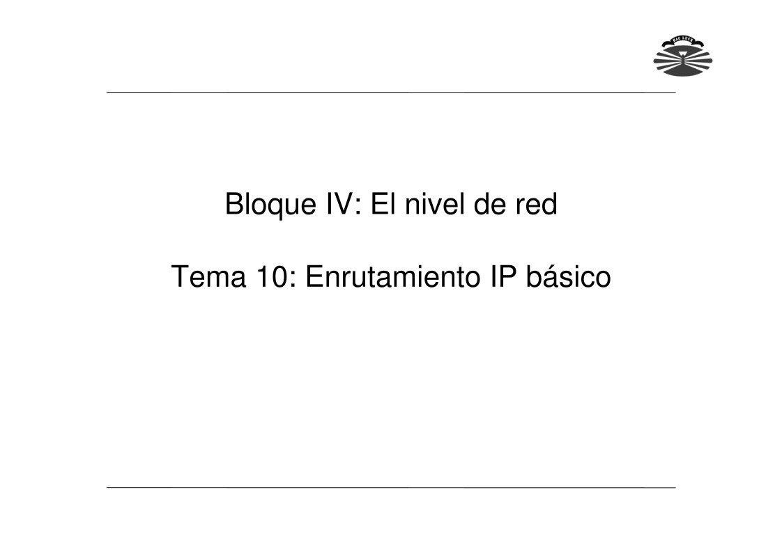 Imágen de pdf Tema 10 - Enrutamiento IP básico