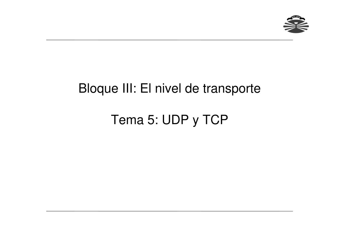 Imágen de pdf Tema 5 - UDP y TCP