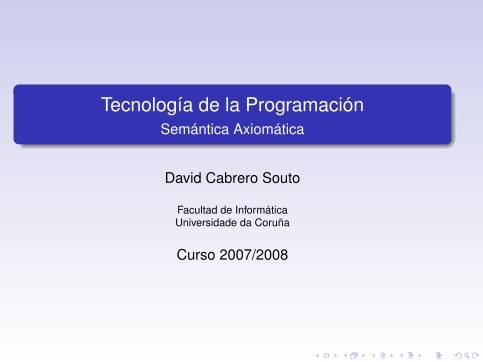 Imágen de pdf Semántica Axiomática - Tecnología de la Programación