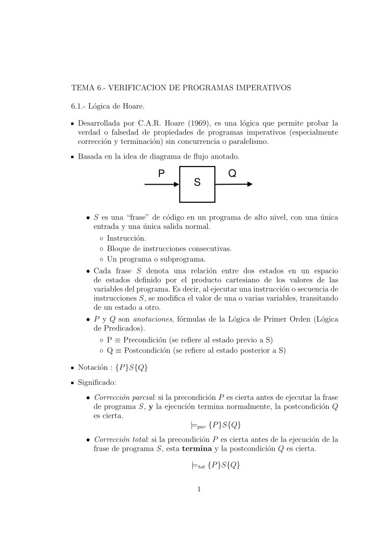 Imágen de pdf TEMA 6.- VERIFICACION DE PROGRAMAS IMPERATIVOS
