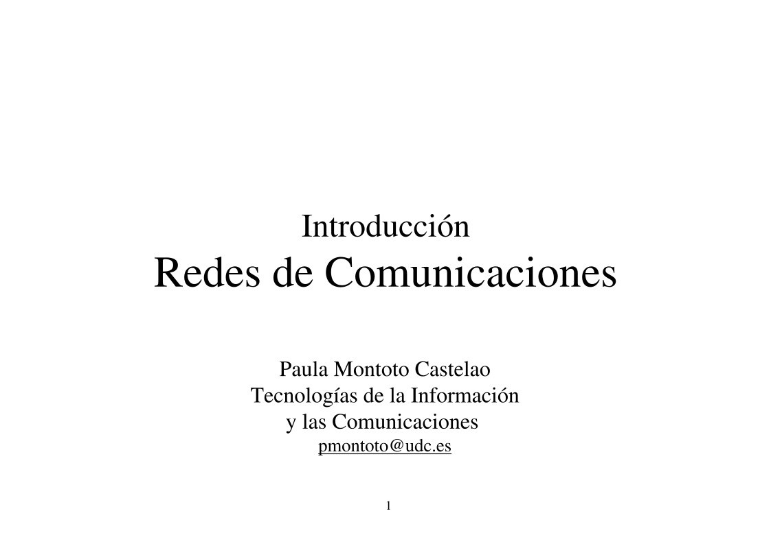 Imágen de pdf Redes de Comunicaciones - Introducción