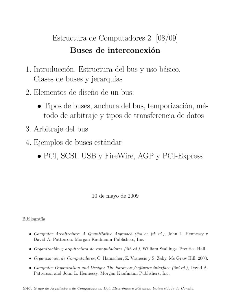 Imágen de pdf Tema 7: Buses de interconexión