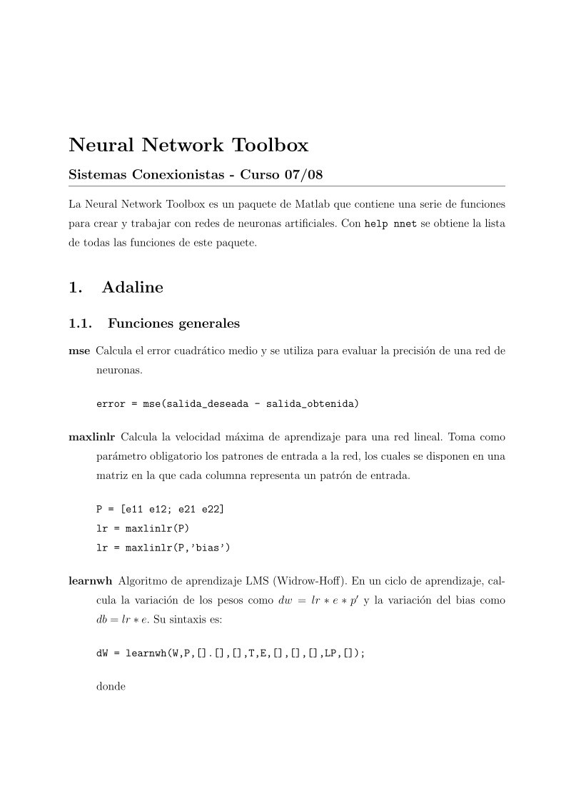 Imágen de pdf Neural Network Toolbox