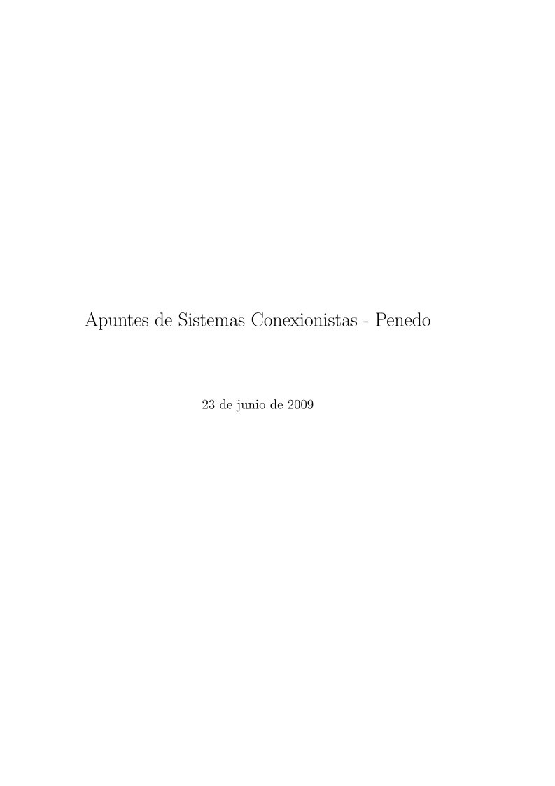 Imágen de pdf Apuntes de Sistemas Conexionistas