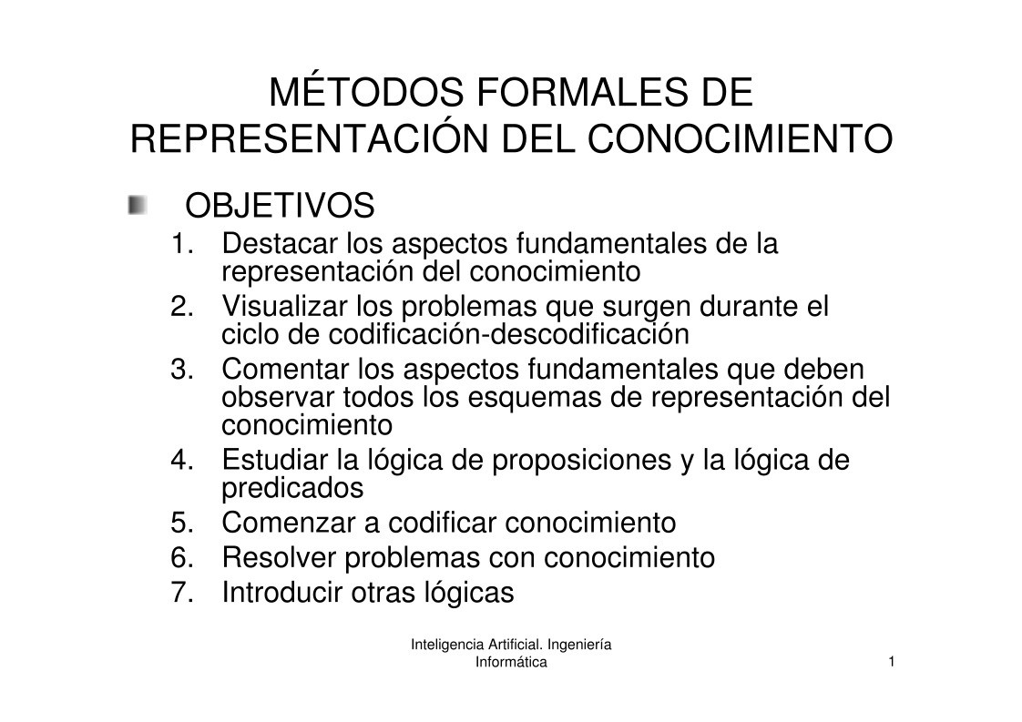 Imágen de pdf Métodos formales de representación del conocimiento