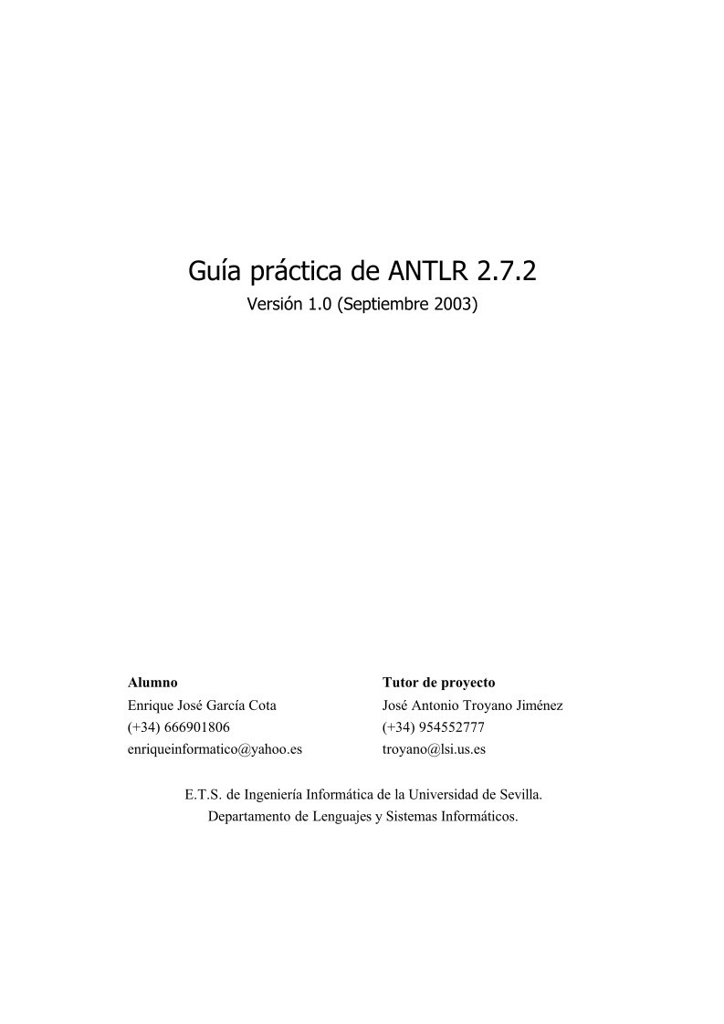 Imágen de pdf Guía práctica de ANTLR 2.7.2