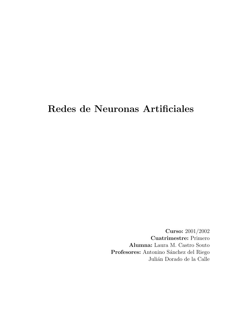 Imágen de pdf Redes de Neuronas Artificiales