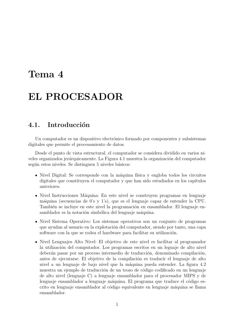 Imágen de pdf tema 4 - el procesador