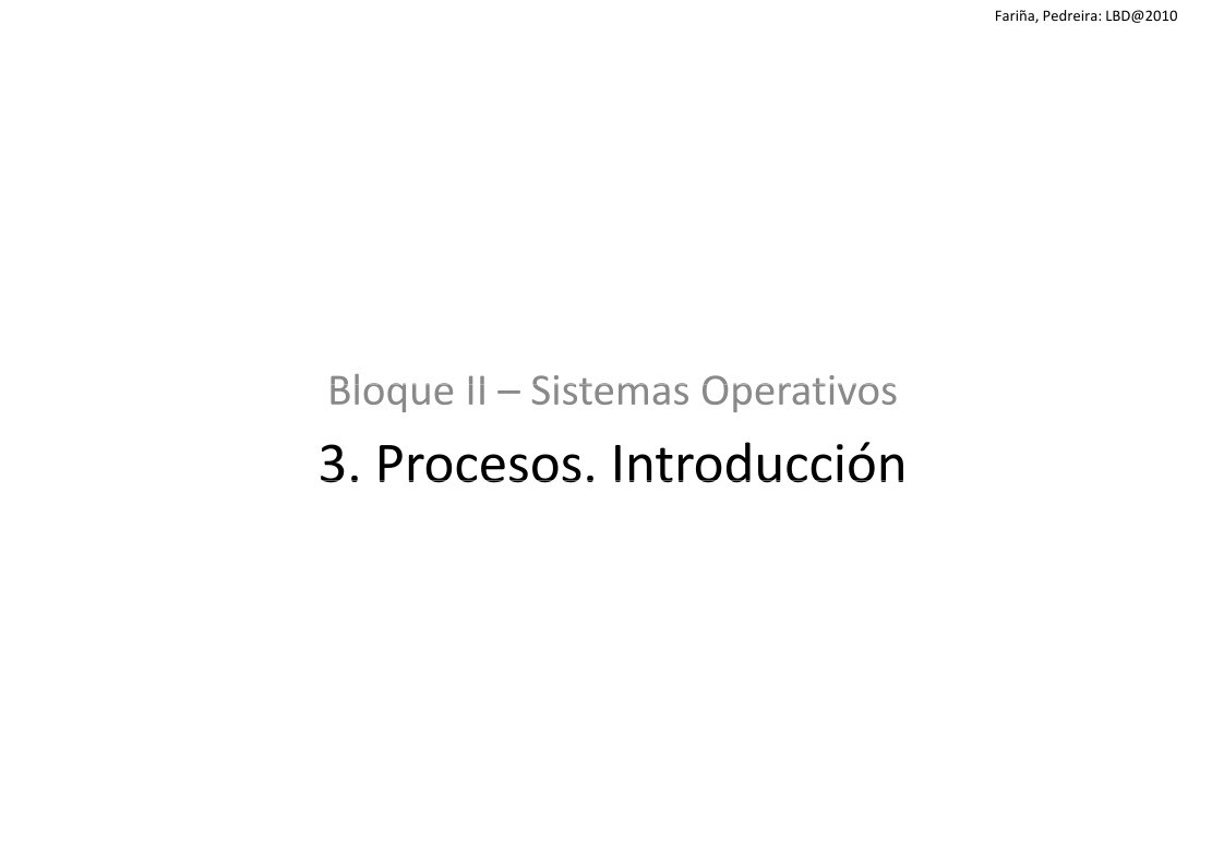 Imágen de pdf 3. Procesos. Introducción - Bloque II – Sistemas Operativos
