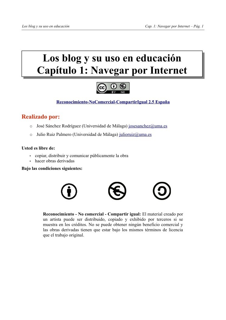 Imágen de pdf Los blog y su uso en educación - Capítulo 1: Navegar por Internet
