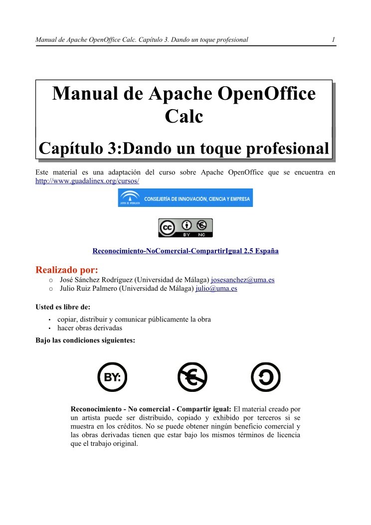 Imágen de pdf Manual de Apache OpenOffice Calc - Capítulo 3. Dando un toque profesional