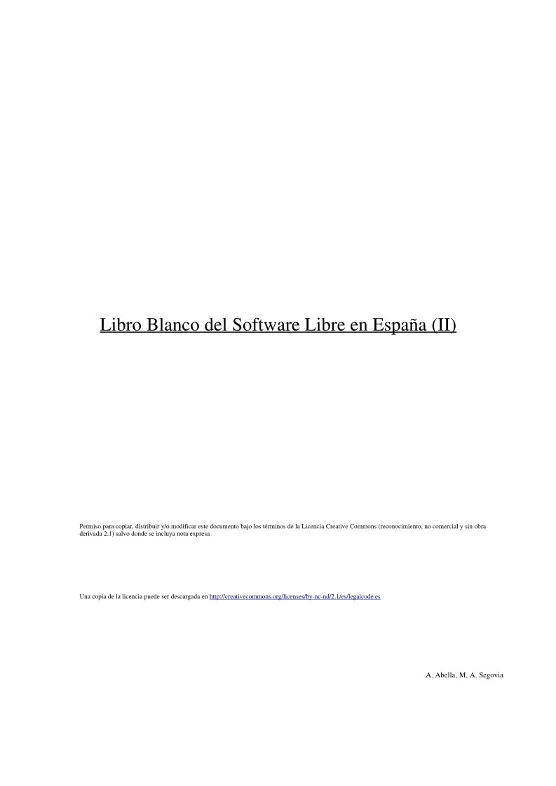 Imágen de pdf Libro Blanco Software libre en España (II)