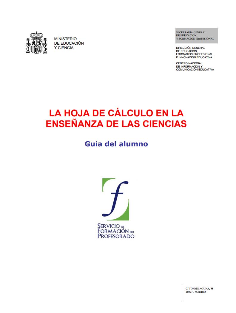 Imágen de pdf La hoja de cálculo en las enseñanzas de las ciencias