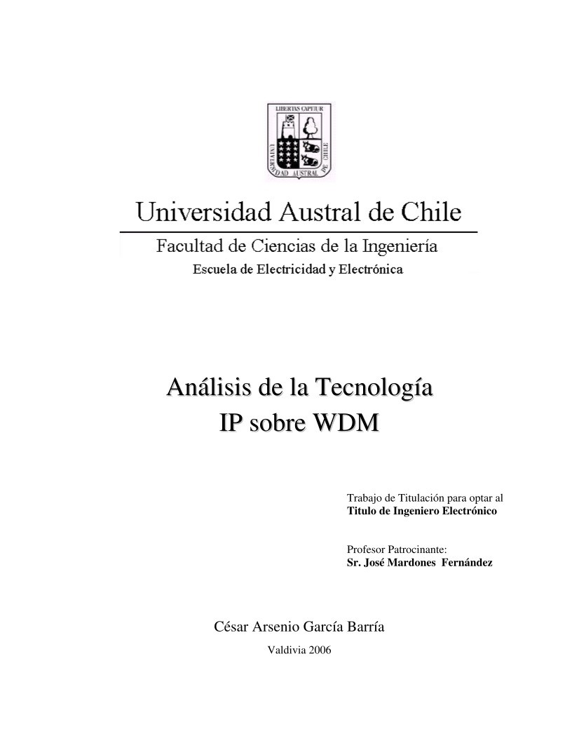 Imágen de pdf Análisis de la Tecnología IP sobre WDM