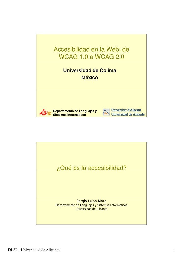 Imágen de pdf Accesibilidad en la Web: de WCAG 1.0 a WCAG 2.0