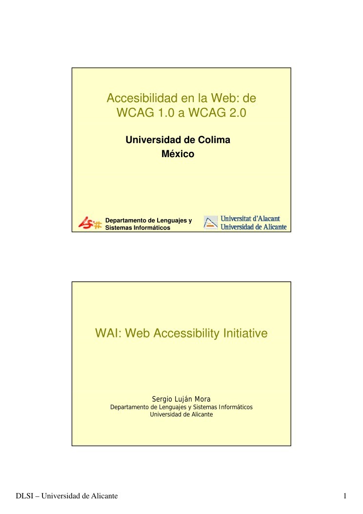 Imágen de pdf WAI: Web Accessibility Initiative - Accesibilidad en la Web: de WCAG 1.0 a WCAG 2.0
