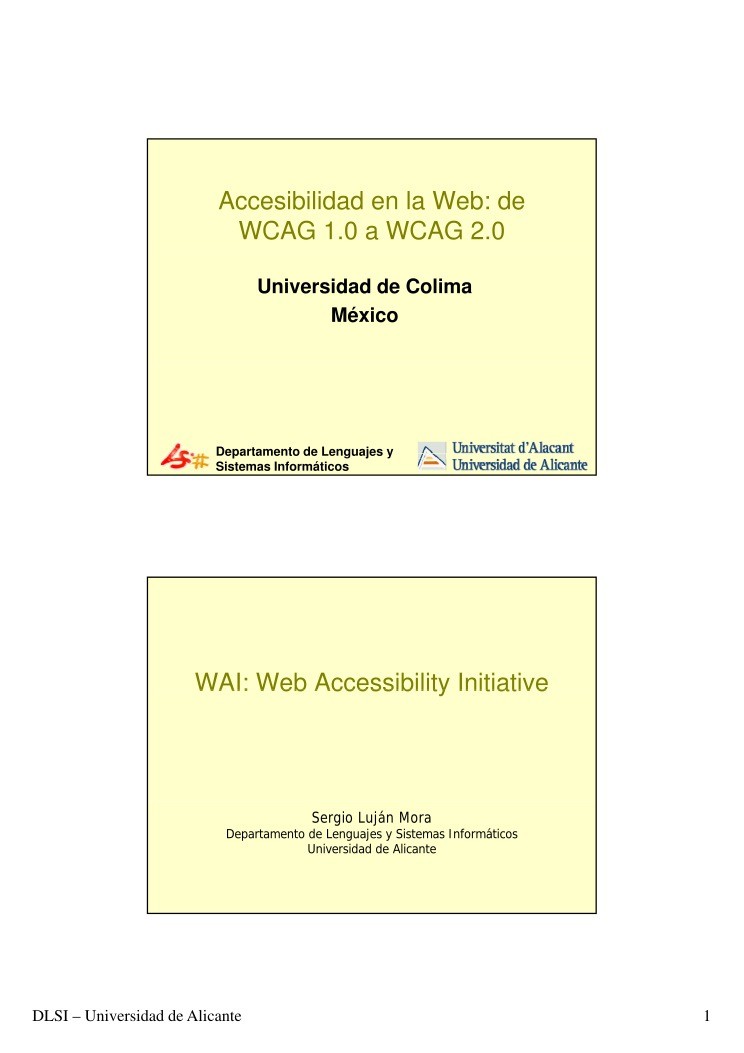 Imágen de pdf WAI: Web Accessibility Initiative - Accesibilidad en la Web: de WCAG 1.0 a WCAG 2.0
