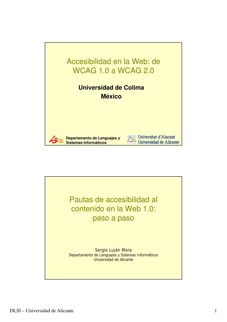 Imágen de pdf Pautas de accesibilidad al contenido en la Web 1.0 - Accesibilidad en la Web: de WCAG 1.0 a WCAG 2.0