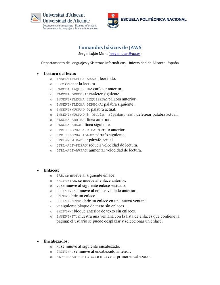 Imágen de pdf Comandos bsicos de JAWS