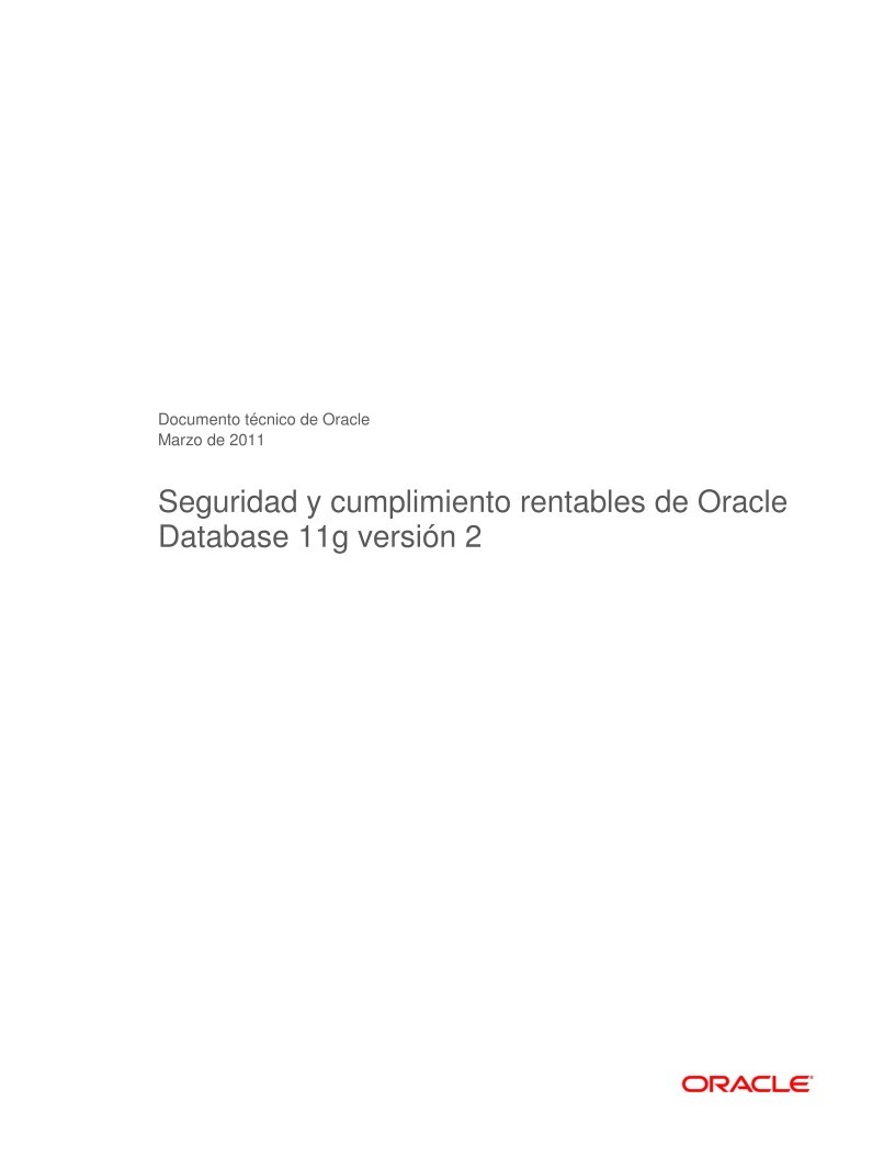 Imágen de pdf Seguridad y cumplimiento rentables de Oracle Database 11g