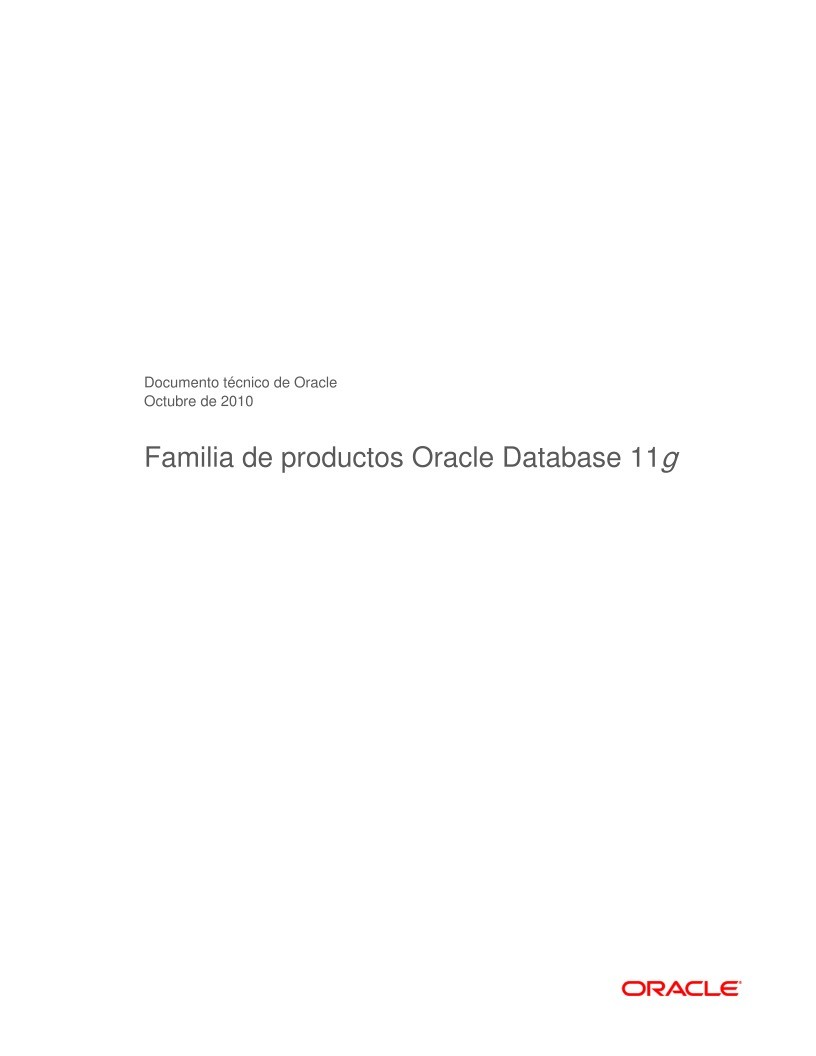 Imágen de pdf Familia de productos Oracle Database 11g