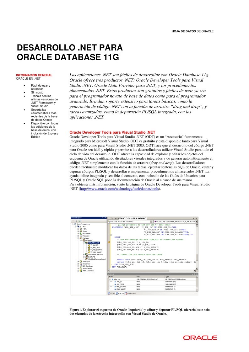 Imágen de pdf DESARROLLO .NET PARA ORACLE DATABASE 11G