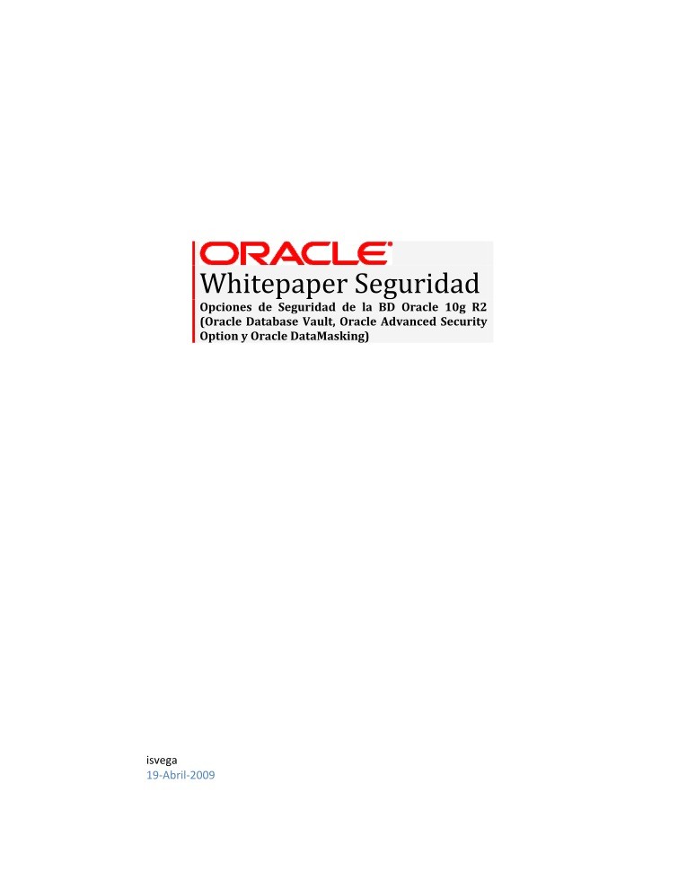 Imágen de pdf Opciones de Seguridad de la BD Oracle 10g R2