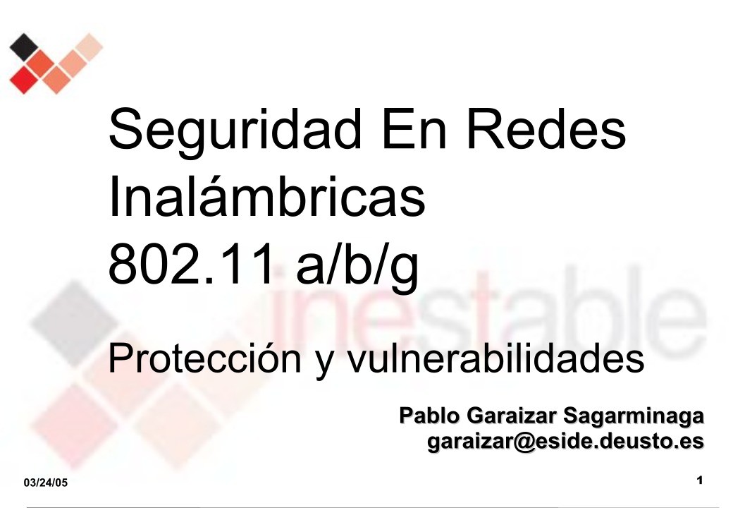 Imágen de pdf Seguridad En Redes Inalámbricas 802.11 a/b/g - Protección y vulnerabilidades