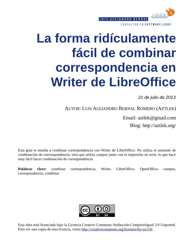 Imágen de pdf La forma ridículamente fácil de combinar correspondencia en Writer de LibreOffice