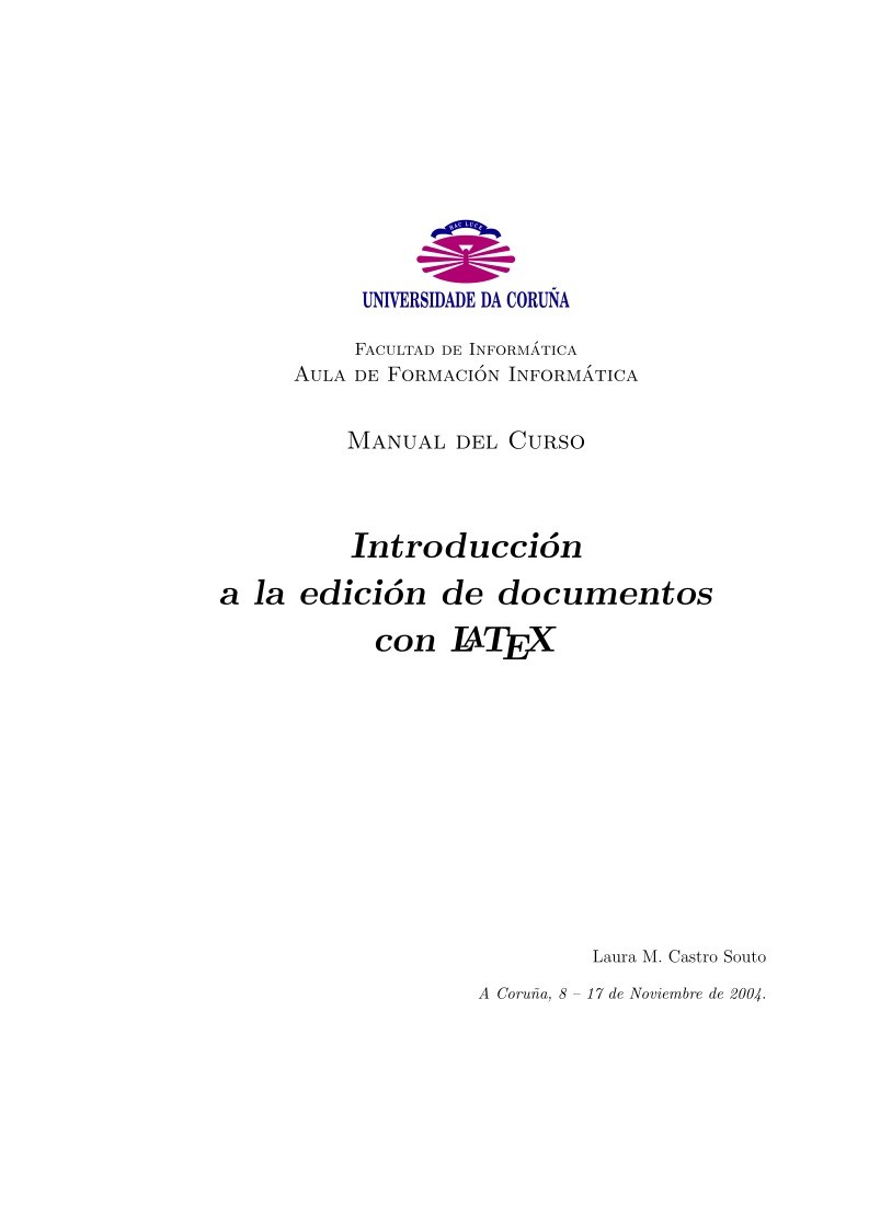 Imágen de pdf Introducción a la edición de documentos con LATEX