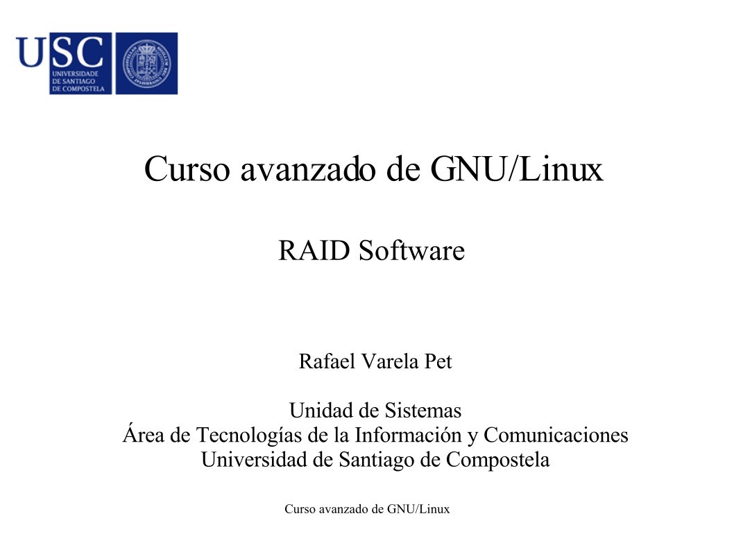 Imágen de pdf RAID Software - Curso avanzado de GNU/Linux