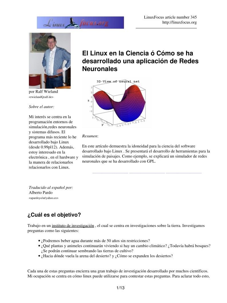 Imágen de pdf El Linux en la Ciencia ó Cómo se ha desarrollado una aplicación de Redes Neuronales