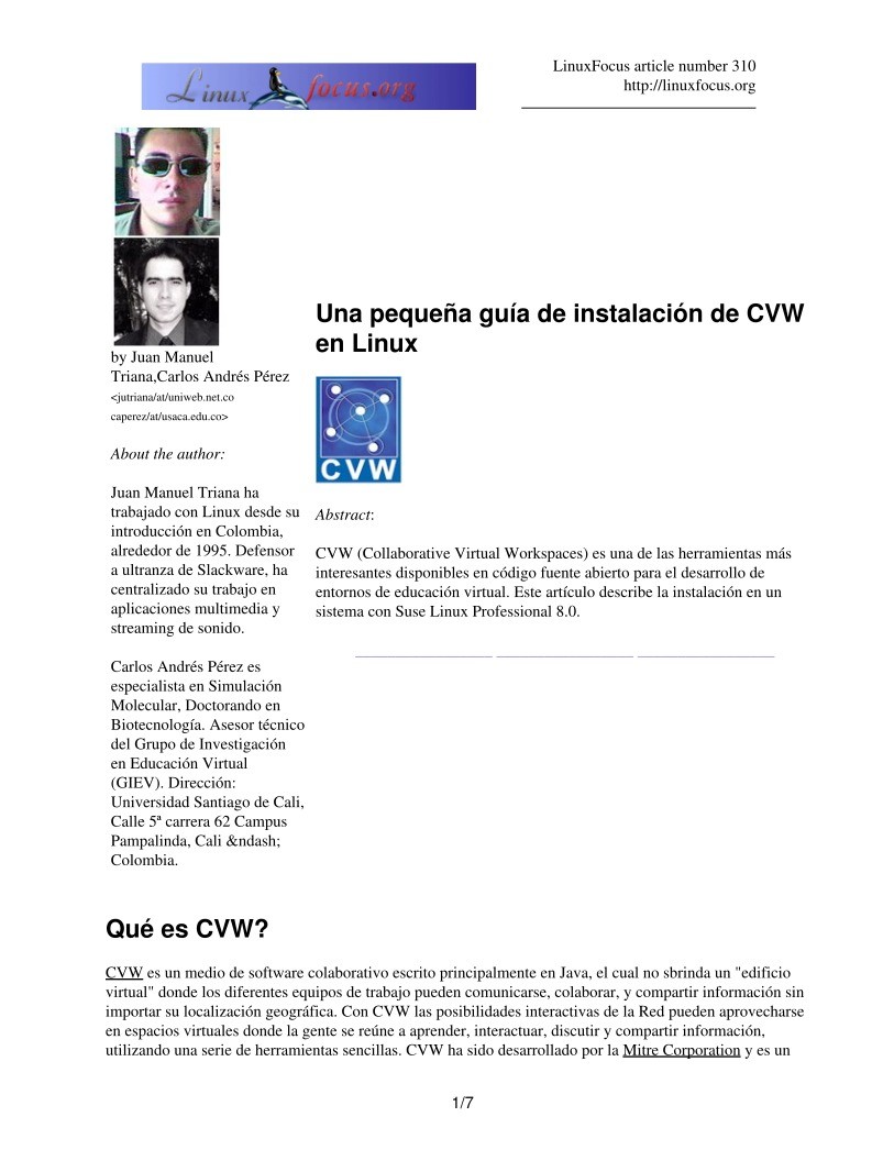 Imágen de pdf Una pequeña guía de instalación de CVW en Linux