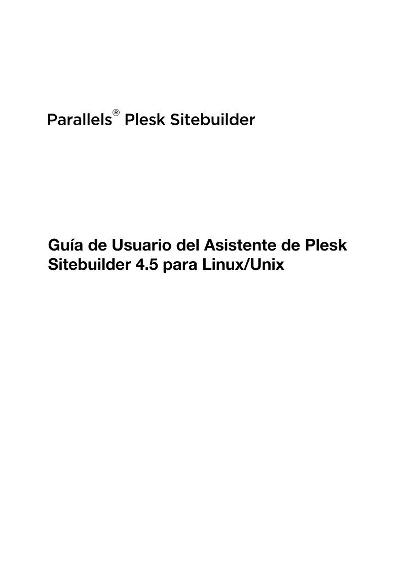 Imágen de pdf Guía de Usuario del Asistente de Plesk Sitebuilder 4.5 para Linux/Unix