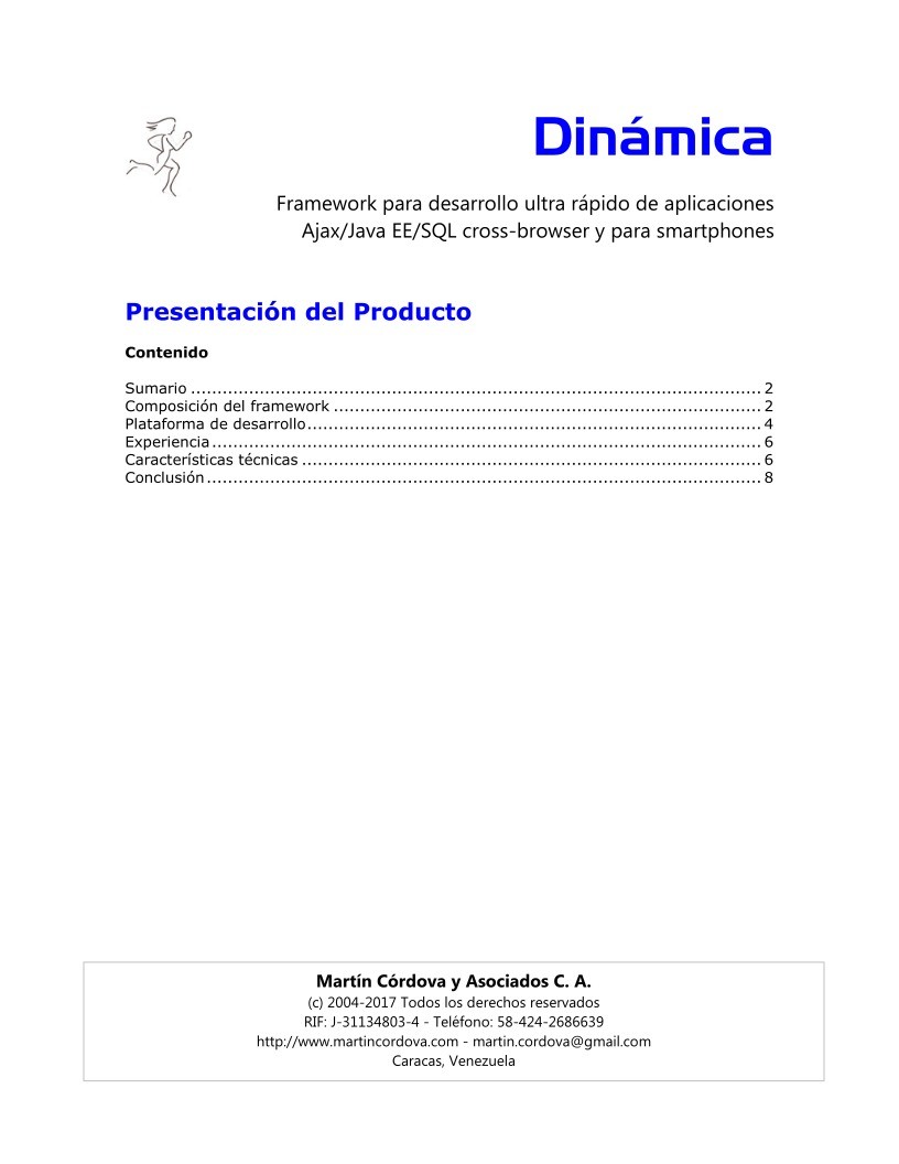 Imágen de pdf Dinámica - Framework para desarrollo ultra rápido de aplicaciones Ajax/Java EE/SQL cross-browser y para smartphones