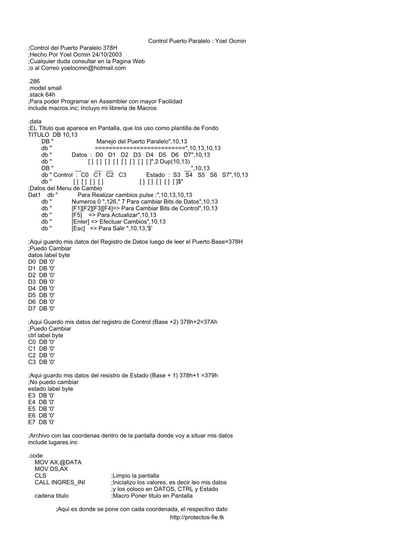 Imágen de pdf Control del Puerto Paralelo 378H