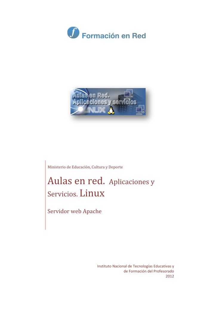 Imágen de pdf Aulas en red. Aplicaciones y Servicios. Linux - Servidor web Apache