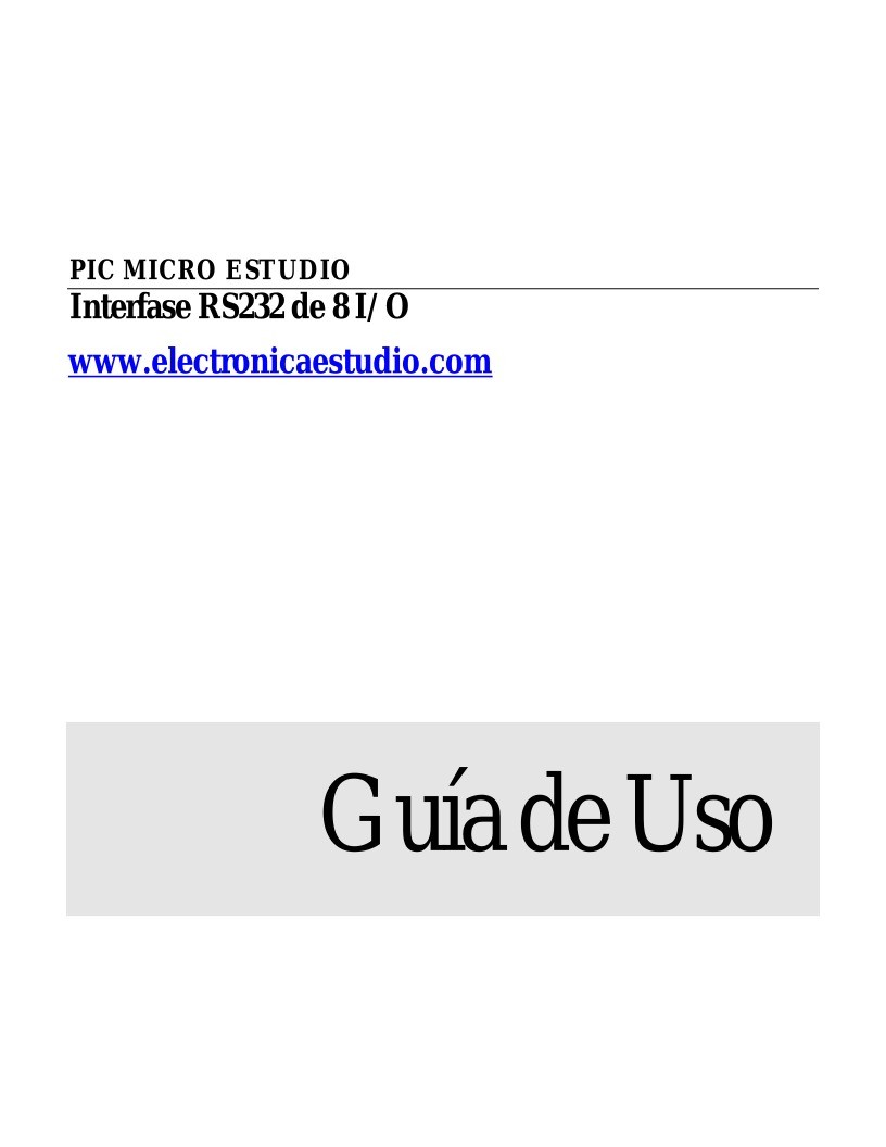 Imágen de pdf Interfase RS232 8I-0 Guía de Uso