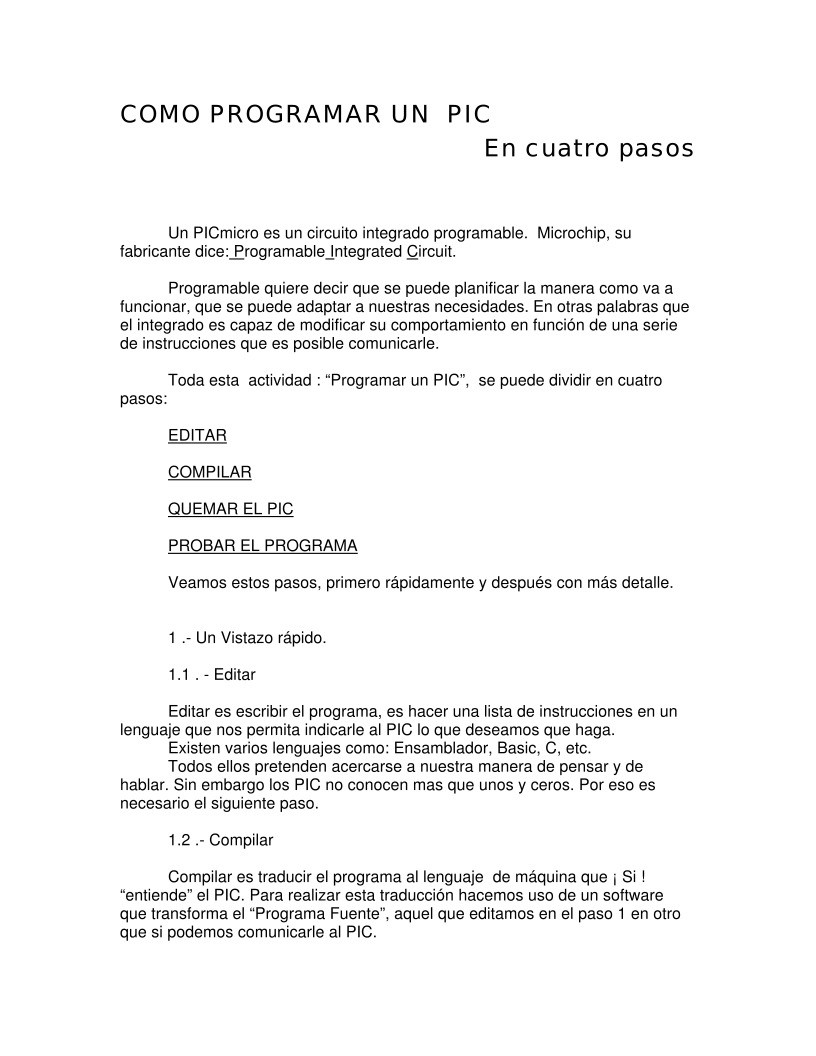 Imágen de pdf COMO PROGRAMAR UN PIC En cuatro pasos