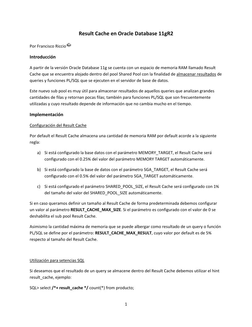 Imágen de pdf Result Cache en Oracle Database 11gR2