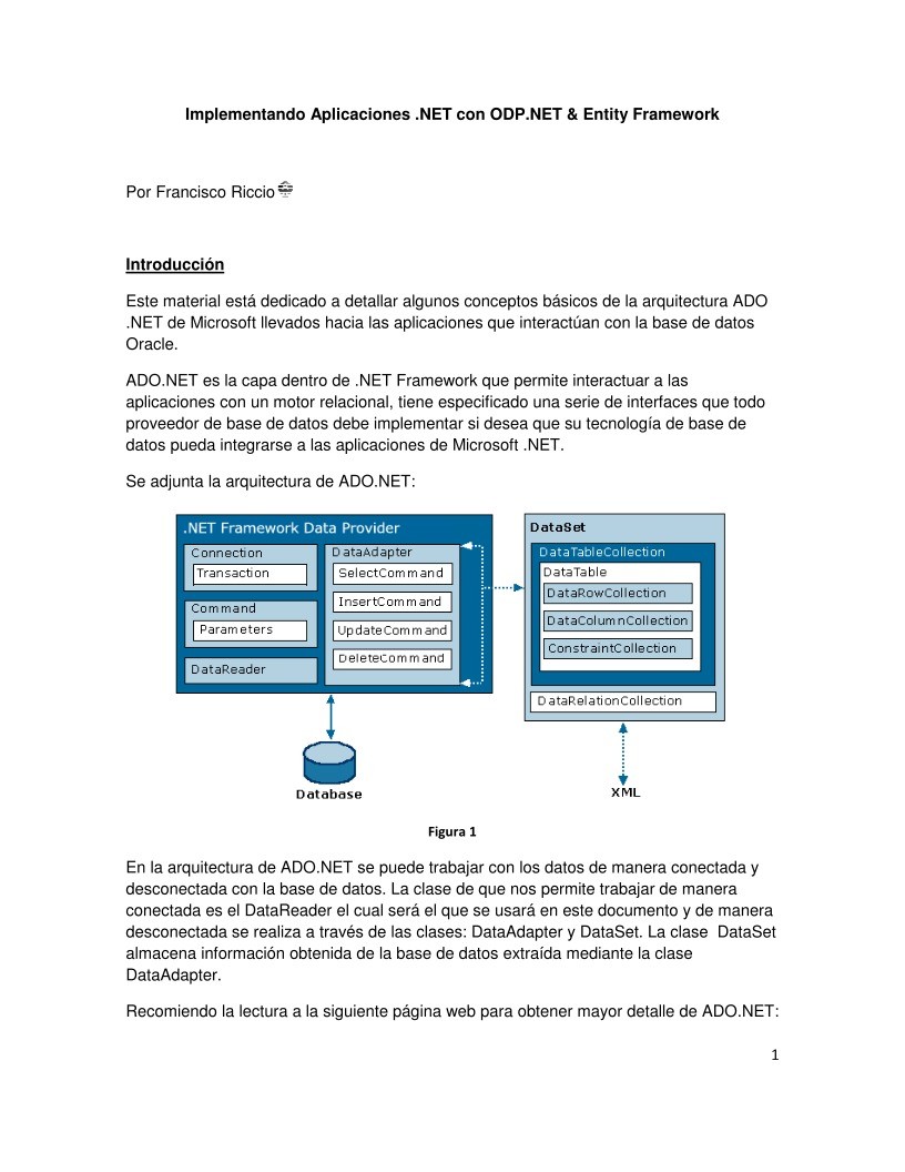 Pdf de programaci n implementando aplicaciones net con odp net