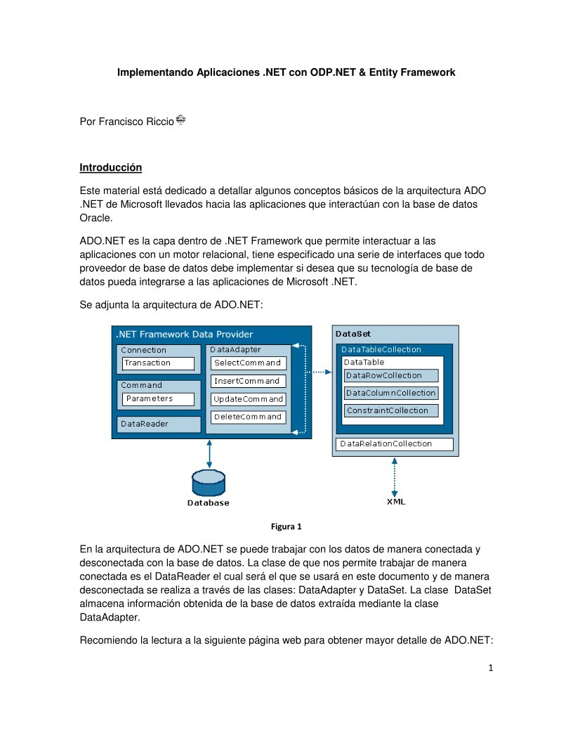 Imágen de pdf Implementando Aplicaciones .NET con ODP.NET & Entity Framework