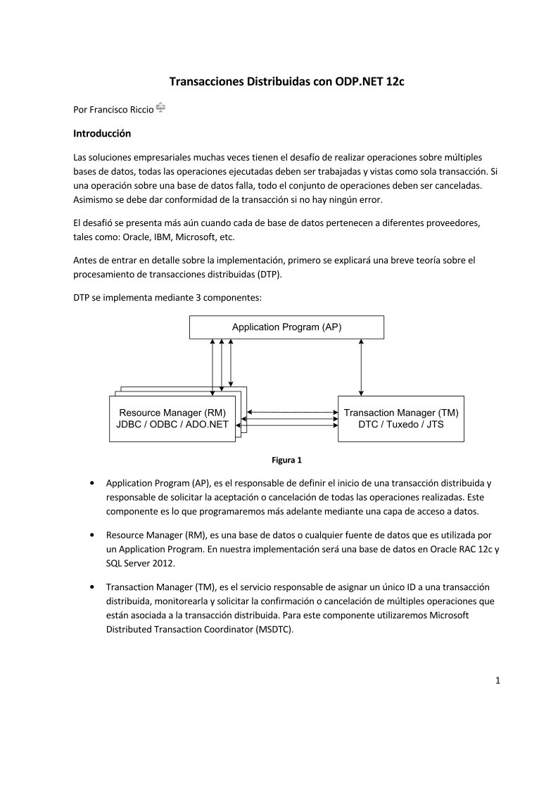 Imágen de pdf Transacciones Distribuidas con ODP.NET 12c