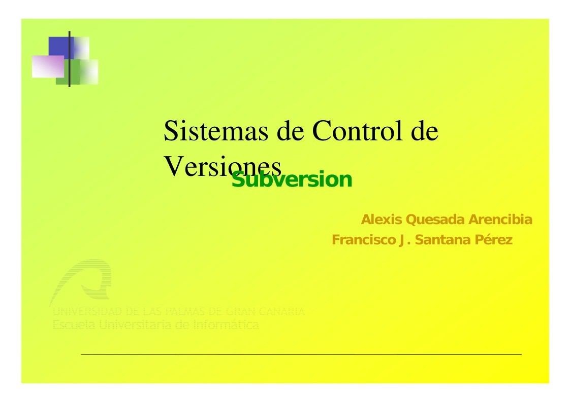 Imágen de pdf Sistemas de Control de Versiones - Subversion