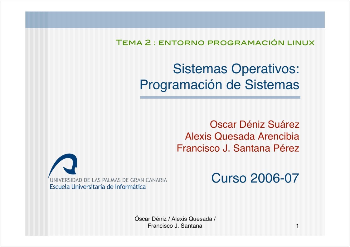 Imágen de pdf Tema 2 - Programación básica en entorno UNIX