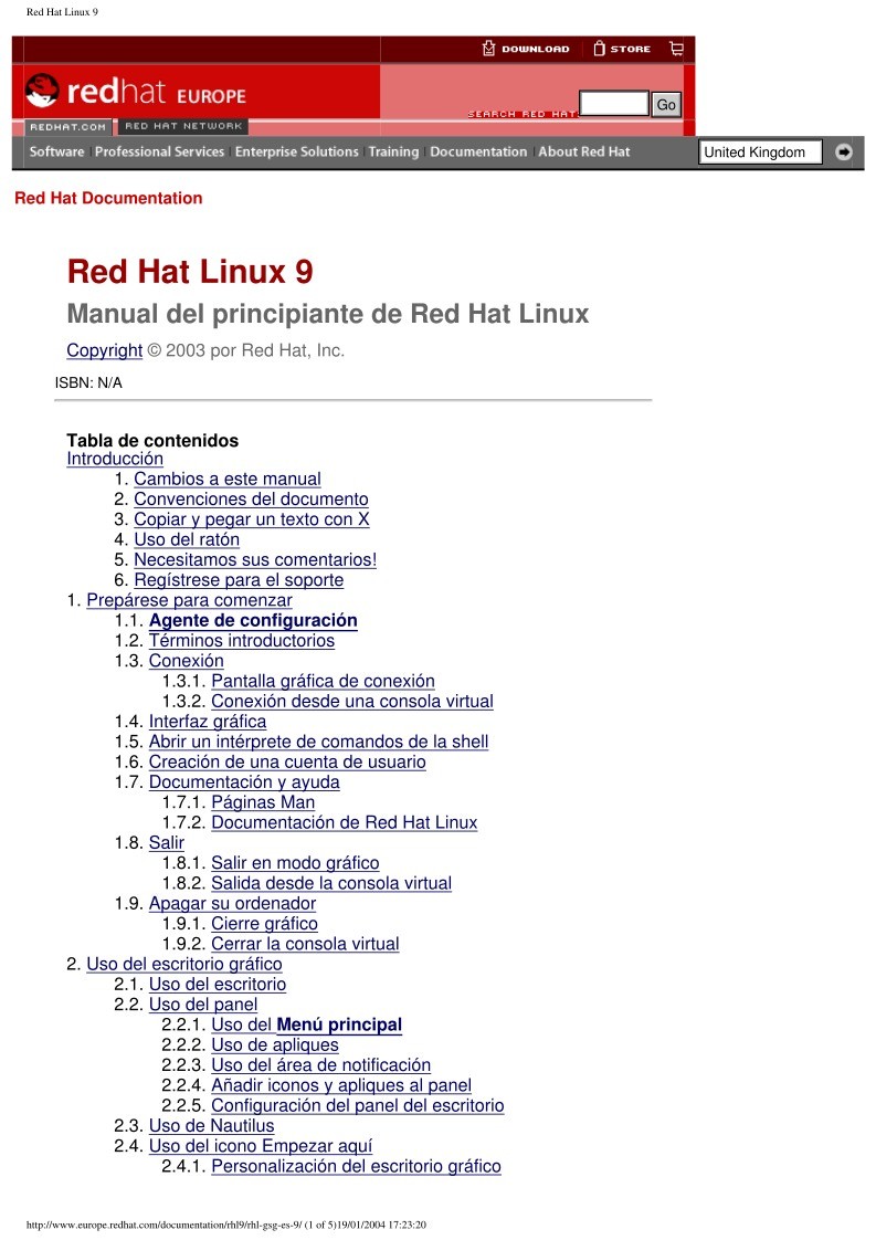 Imágen de pdf Red Hat Linux 9 - Manual del principiante