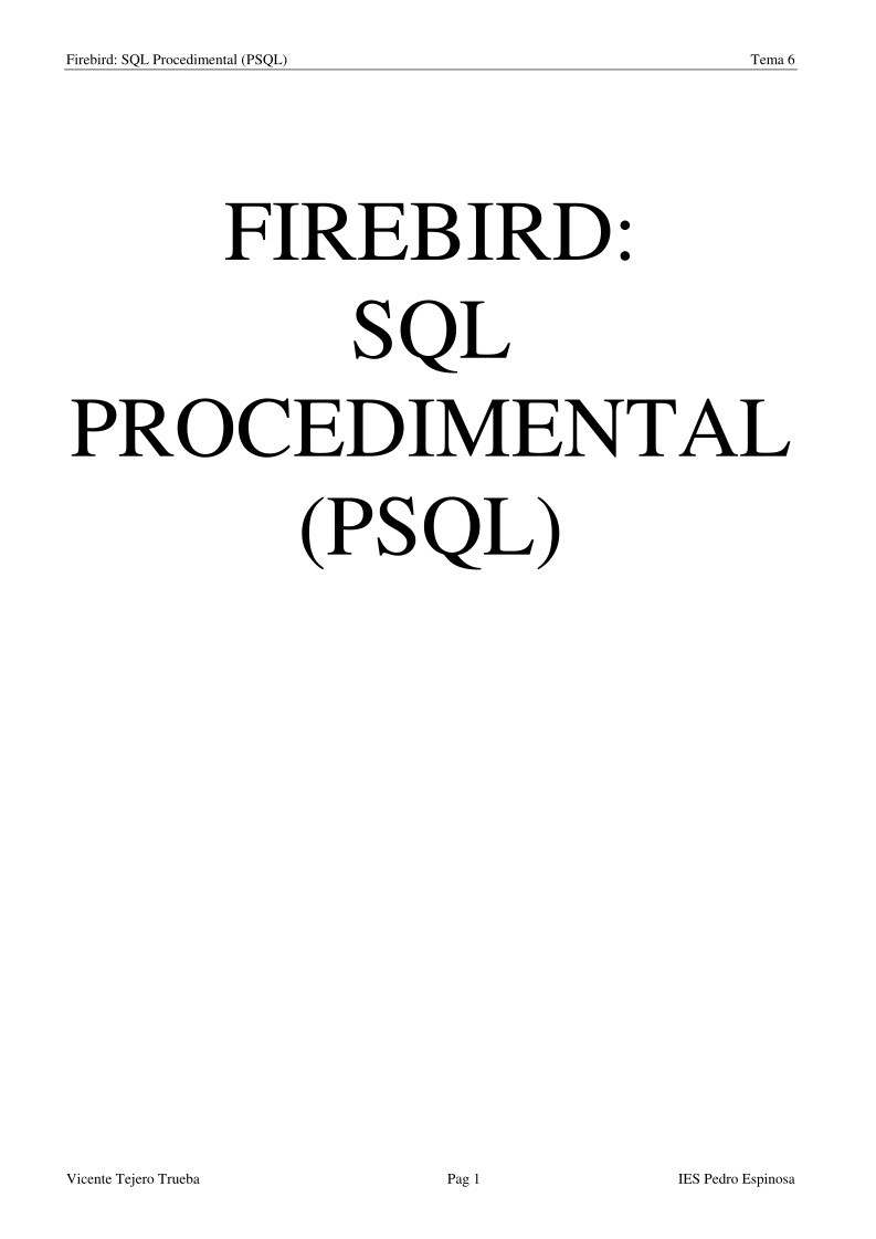 Imágen de pdf Tema 6 FIREBIRD: SQL PROCEDIMENTAL (PSQL)