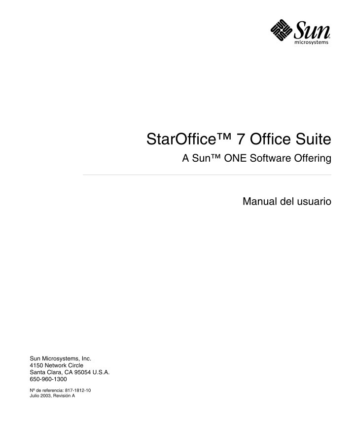 Imágen de pdf StarOffice 7 Office Suite - Manual del usuario